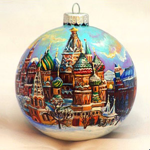 Эксклюзивный елочный шар - Москва златоглавая